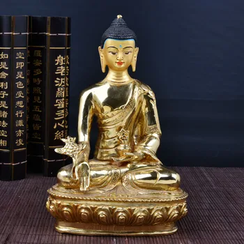 

20 CM # HOME OFFICE Talisman efficacious House Protection # Gilding brass Tibetan Buddhism bhaisajyaguru buddha statue