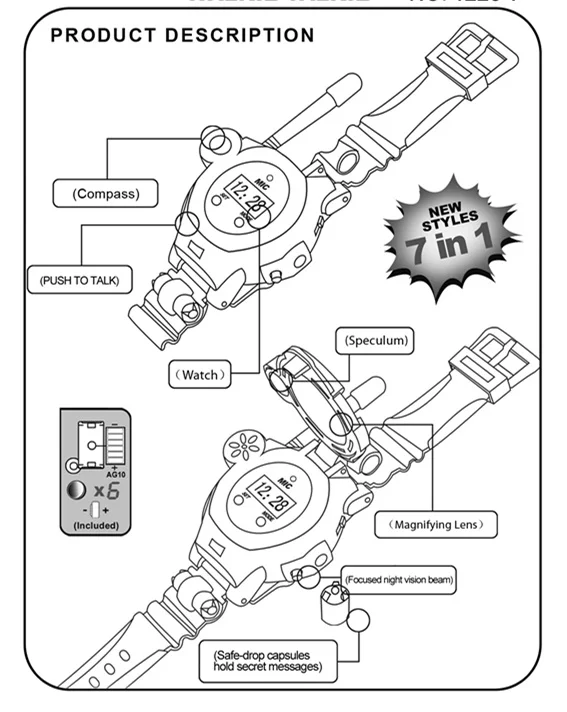Электронные игрушки переговорные 2 шт. часы ухо Инструменты Двухканальные рации игрушка переговорные Интерком детская