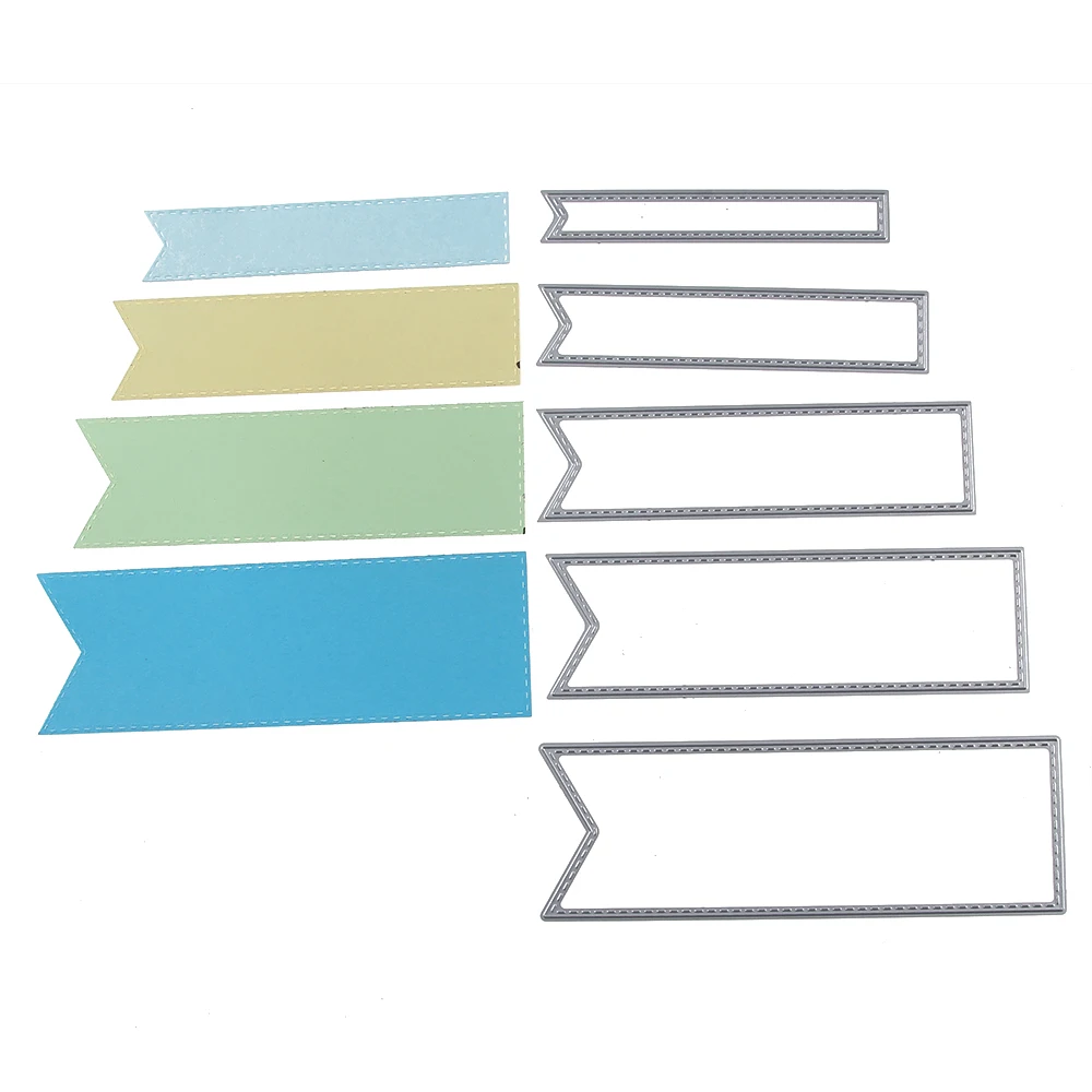 Adv one Stitched Fishtail Banner Metal Cutting Die decorative