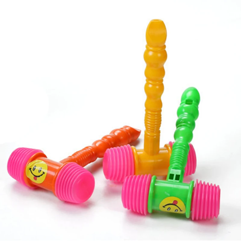 25CM Durable Handle Hammer Plastic Toy Child Built in Whistle Toddler Baby Kids Plastic Noisy Whistle Toy Fun Noise Maker