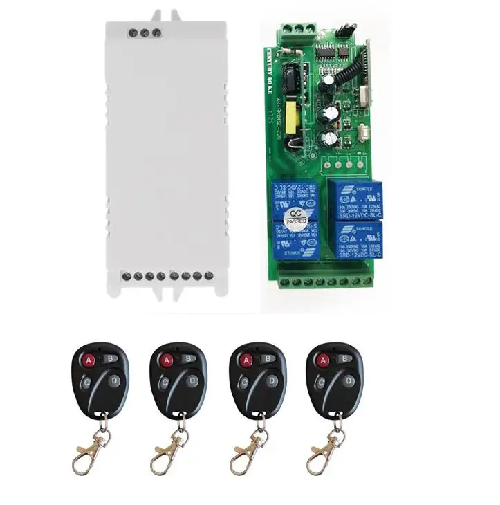 433 92 MHZ 85v ~ 250V 110V 220V 240V 4CH RF беспроводной пульт дистанционного управления реле двери