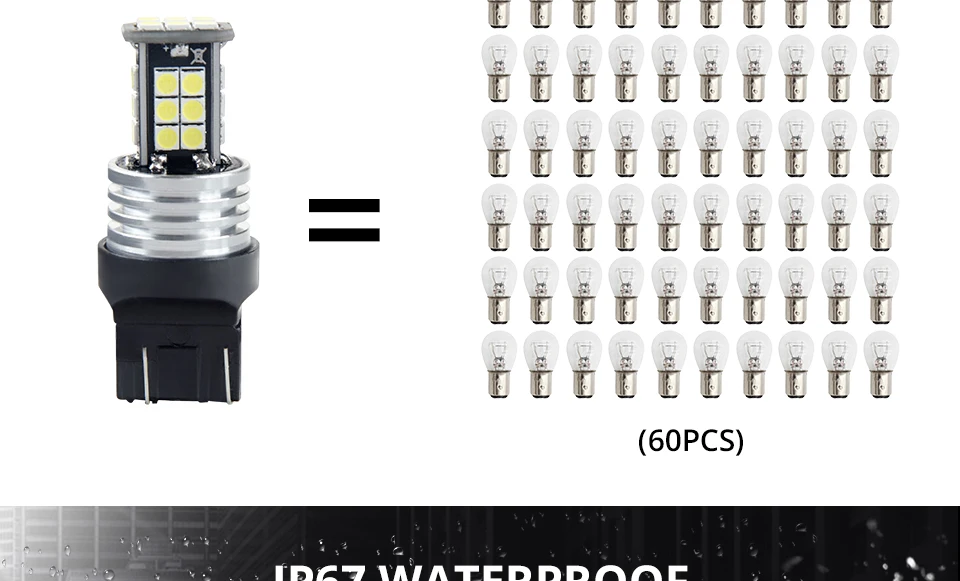 2pcs 1960Lm T20 W21W LED W215W LED WY21W 7440 7443 LED Bulb 3030 SMD Chip Car Brake Reverse Light 12V Lamp Turn Signal 14V 24V (13)