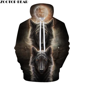 

Moon Light Hoodies Men Wolf Hoody Anime Sweatshirt Autumn Pullover 3D Tracksuit Male Coat Hip Hop Unisex Drop ship ZOOTOPBEAR