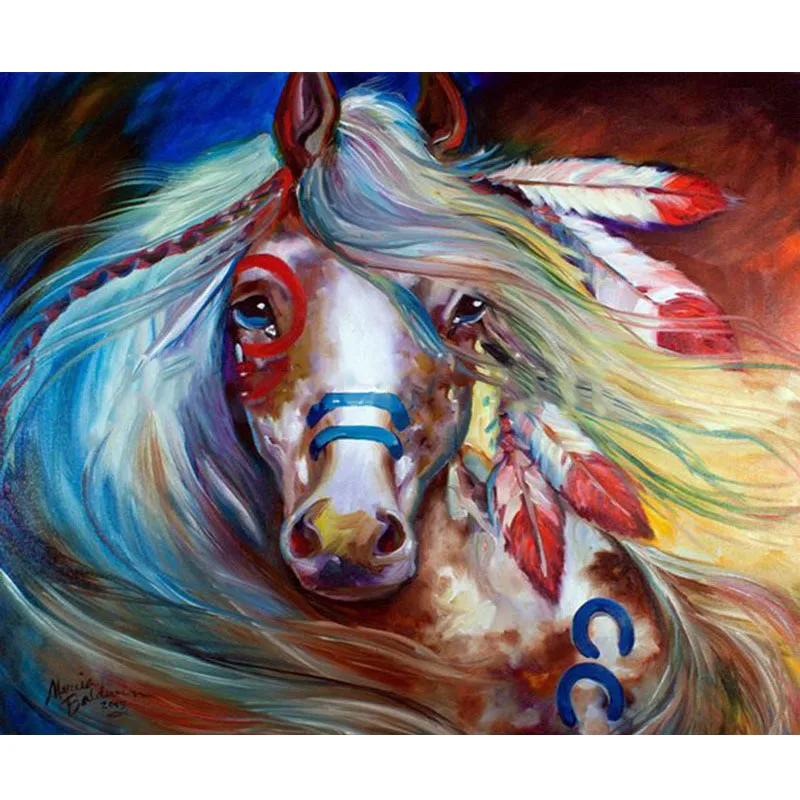 

Home Decor Modern Canvas Indonesia Wall Art Decoration Abstract Horse Oil Painting