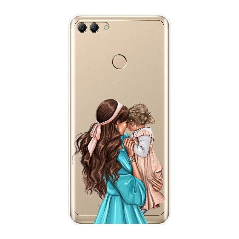 Мягкий чехол для Huawei Y5 Y6 Y7 Prime 2018 Y9 2019 Силиконовая задняя крышка мамы и дочки Y3 2017 II