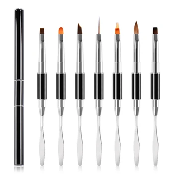 

Dual End Poly Nail Art Extension Gel Builder Acrylic Powder Brush Lines Stripe Liner Drawing Pen Manicure Tool Nail Art Tips