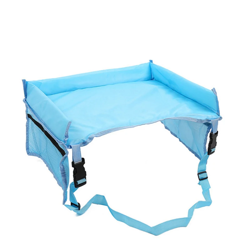 Детское автомобильное сиденье, поднос для коляски, детская игрушка, держатель для воды, стол для детей, портативный стол для автомобиля, детский игровой стол для хранения 40*33 см - Цвет: Blue