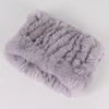 Women Handmade Stretch 100% Real Rabbit Fur Scarf Knit Genuine Rex Rabbit Fur Headbands Girls Natural Rabbit Fur Ring Scarves 6