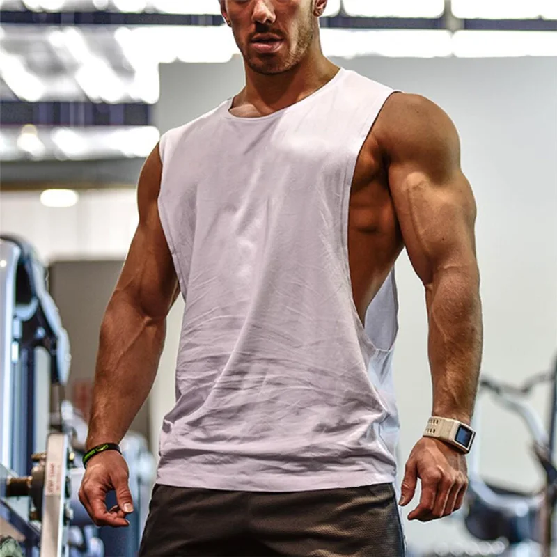 Pria Memotong Tanpa Lengan Kemeja Gym 