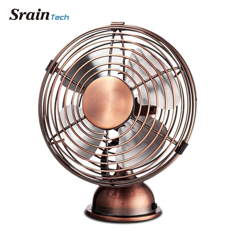 

Sraintech USB Mini Table Fan Antique Fan Small Portable Table Fan with Switch Angle Adjustable Nordic Decorative Fan for Home
