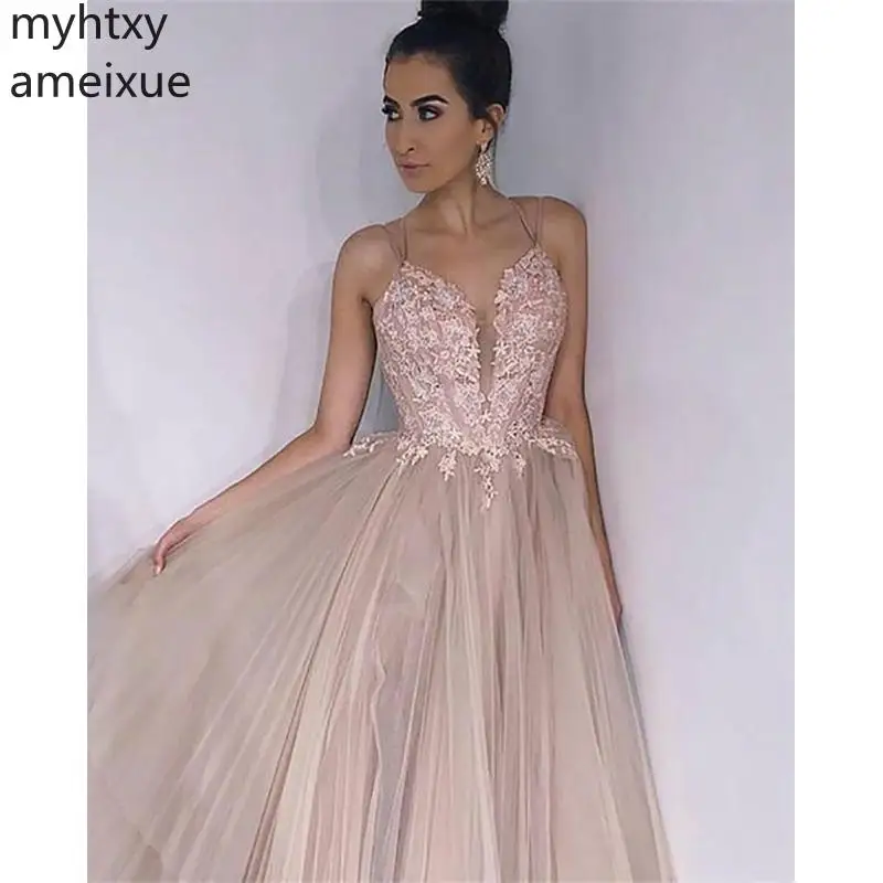 

2019 New Sexy Pink Evening Dresse Sweetheart Floor Length Backless Prom Party Dresses Sleeveless Lace Up Appliques Custom Made