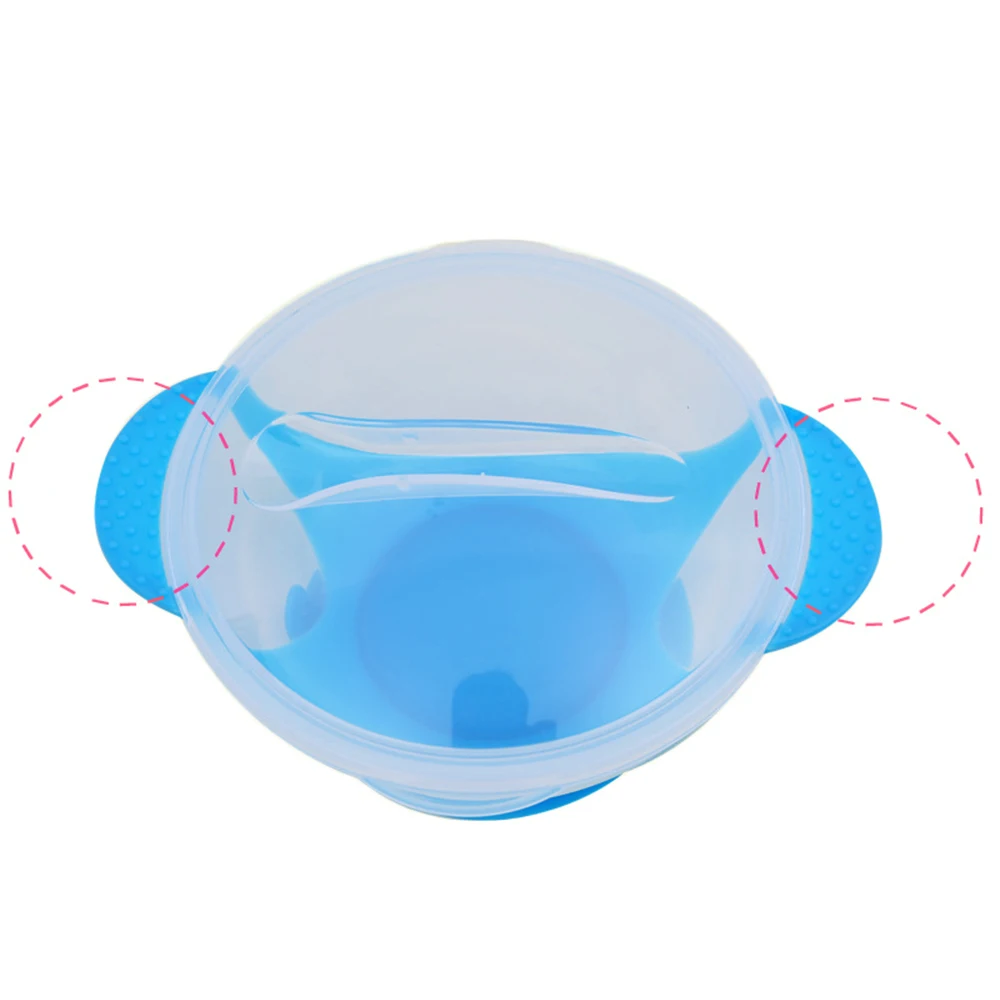 Baby Tableware Dinnerware Suction Bowl with Temperature Sensing Spoon baby food Baby Dinner Feeding Bowls Dishes Set