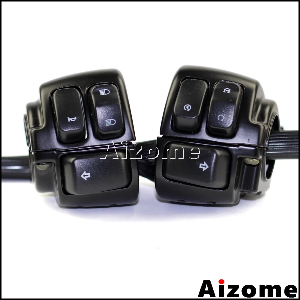 

Motorcycle 1" Handlebar Control Switch Wire Harness Horn Turn Signals Switches For Harley Softail Dyna Sportster V-Rod 1996-2012