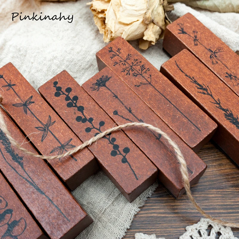 

Retro Plants Flower Babch decoration stamp DIY wooden rubber stamps for scrapbooking stationery scrapbooking standard stamp