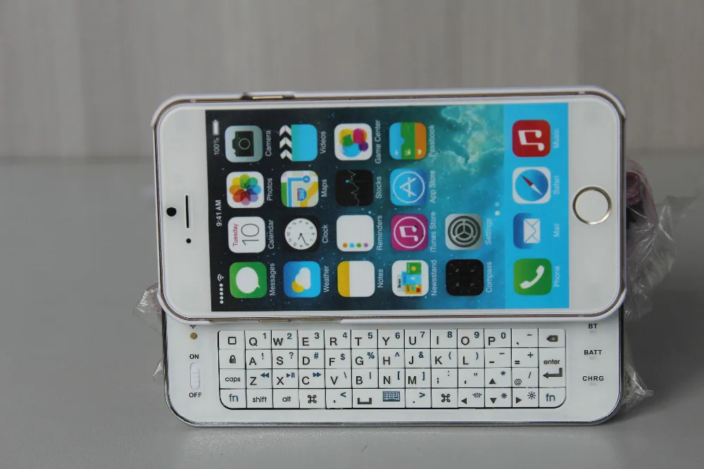 New arrive White Black Sliding Bluetooth Wireless Keyboard slide out Case Cover For Apple iPhone6 6S