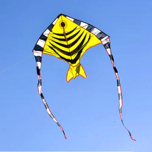 Радужная рыба кайт нейлон ripstop открытый игрушки летящая птица кайт хвосты пляж веселый воздушный змей строка трюк бар планер