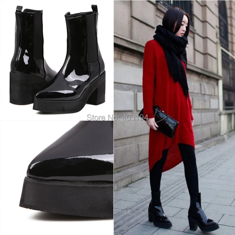 pointed toe platform boots