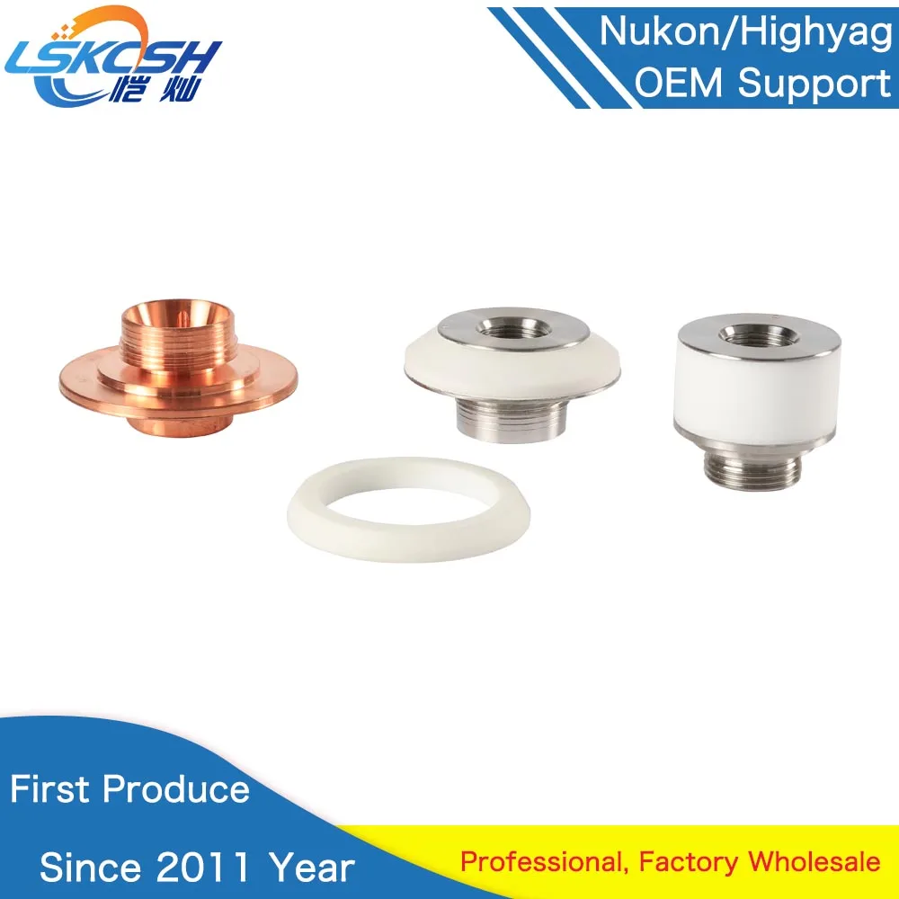 LSKCSH 50pcs/lot highyag/nukon laser ceramic/nozzle holder fiber laser consumable parts factory wholesale ceramic ring OEM