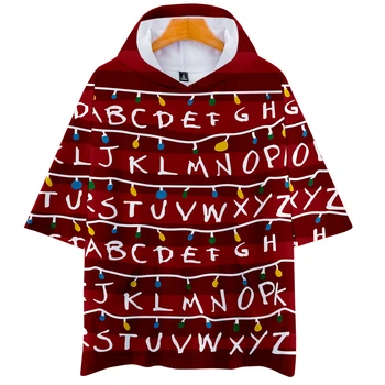 

3D Strange thing Hoodies Short Sleeve T-shirt Hip Hop Fashion Kpop Casual Summer/Autumn Soft Hoodies Sweatshirts