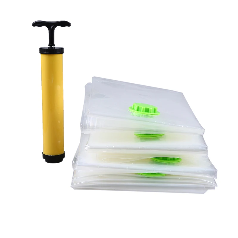 

WHISM Storage Bag Vacuum Compression Bags Travel Pouch Package Sorting Clothes Holding Vacuum Bag Organizer Plastic Hand Pump