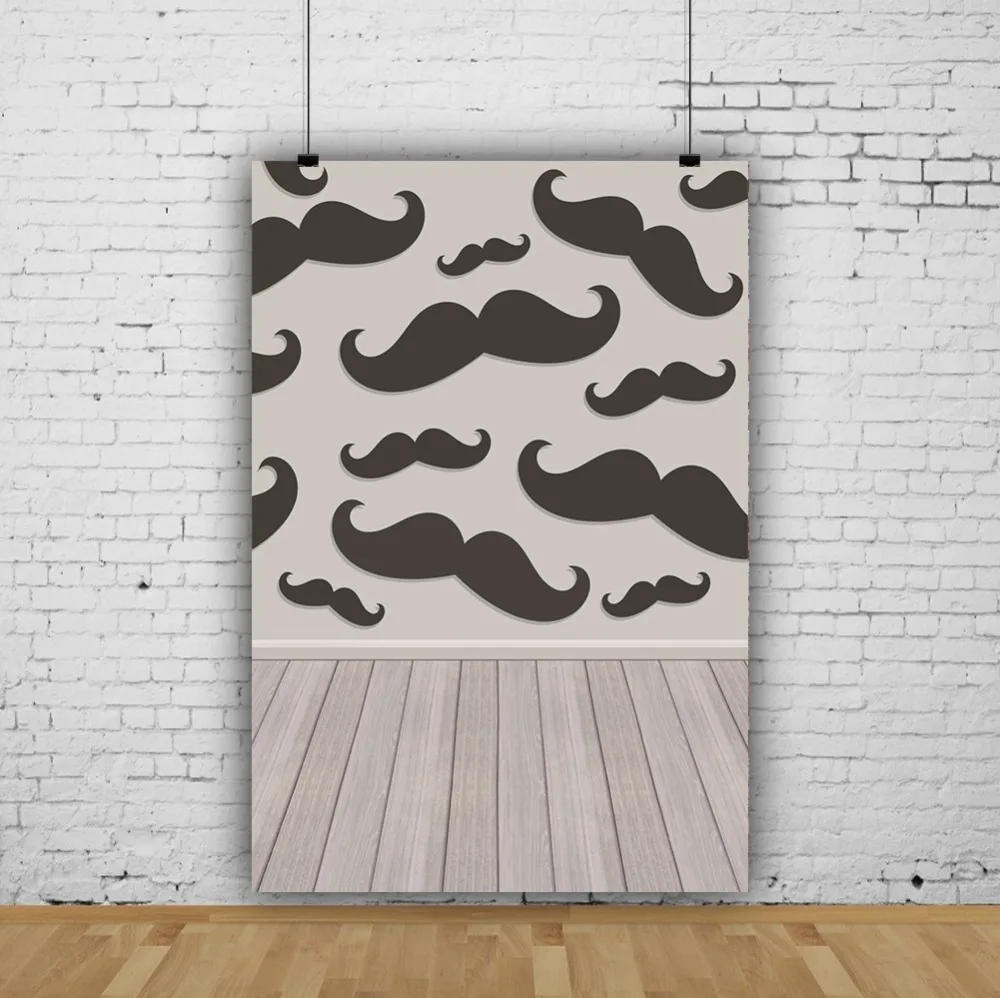Laeacco Wood Backgrounds For Photography Baby Beard Planks Birthday Party Pattern Portrait Photography Backdrops Photo Studio