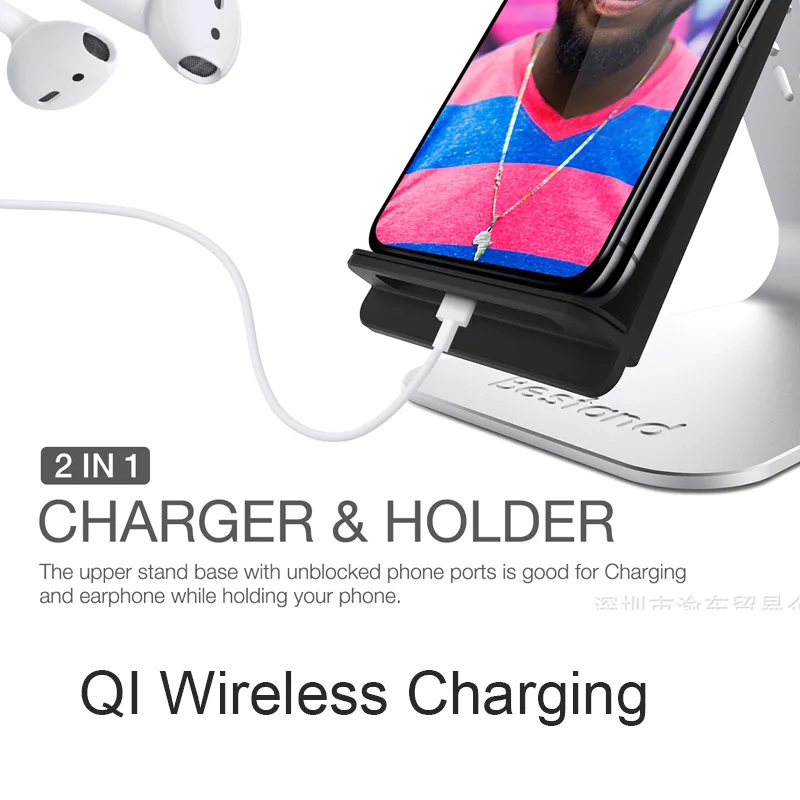 

Wireless Charger Stand 10W Fast Wireless Charger for Samsung S10/S10+/S10E/S9/Note9, Qi Certified Compatible for iPhone X Max/Xs