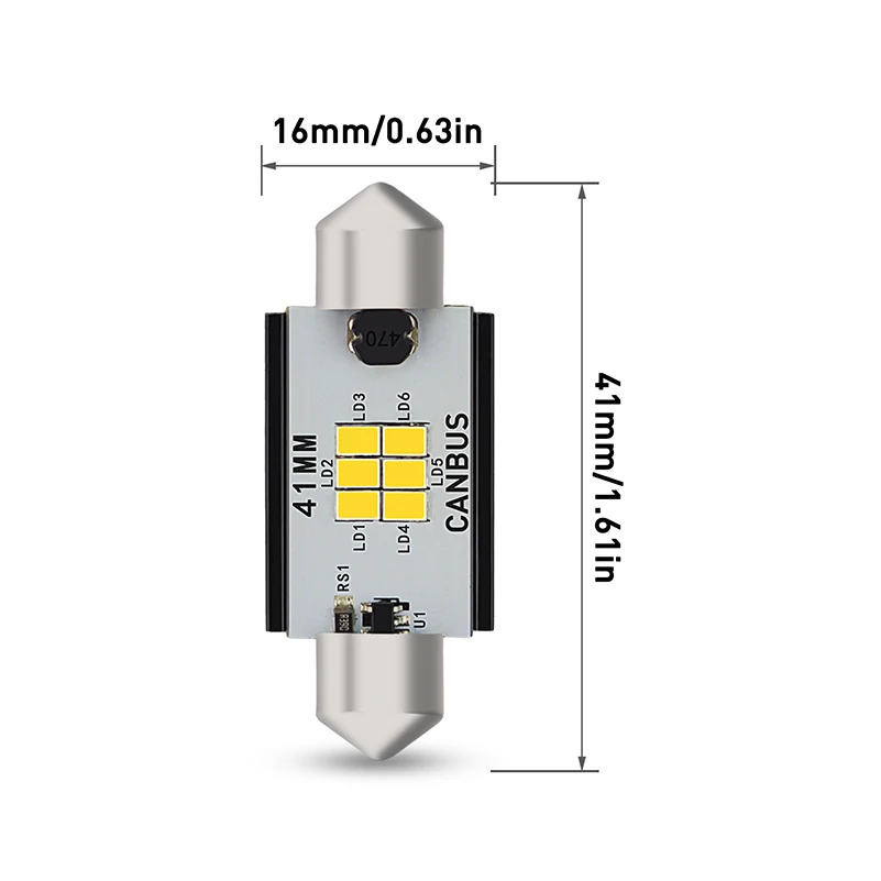 AUXITO 2 шт. C5W led CANBUS лампы 12V гирлянда 31 мм 36 мм 41 мм c5w c10w лампа для чтения интерьера автомобиля светильник 3020 SMD белый ошибок - Цвет: 41mm white