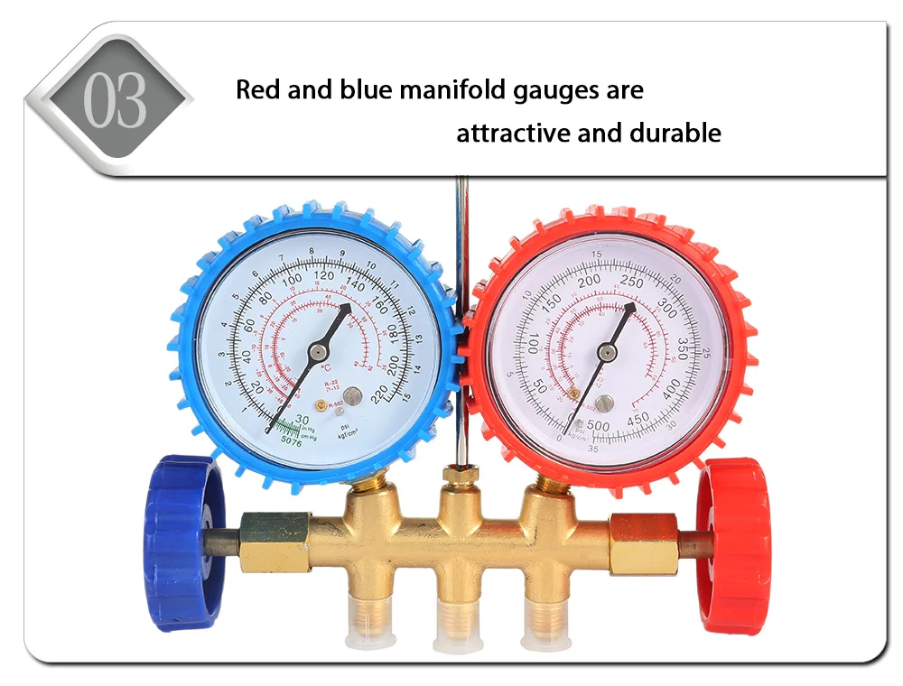 Хладагент манометр набор инструментов таблицы цветные-шланги двойной стол клапан три воздуха Conditionin автомобиль-Стайлинг хладагента тест