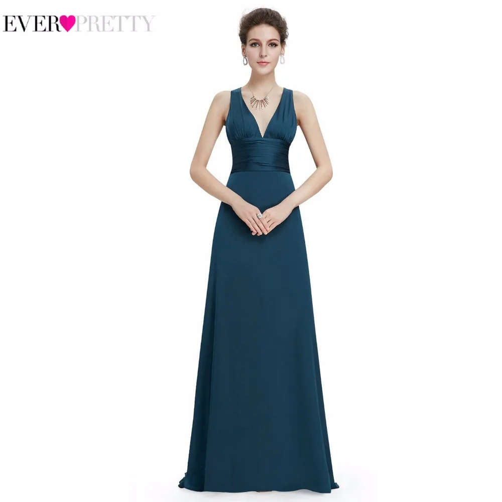 

[Big Sales] Elegant Evening Dresses Ever Pretty EP09008 Sexy V-neck Long Satin New Party Holiday Prom Dress 2017 Women