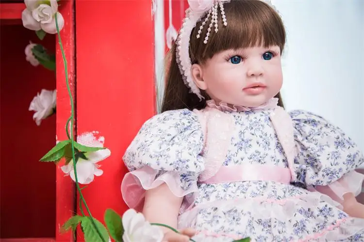 

60cm Silicone Reborn Girl Baby Doll Toys 24inch Vinyl Princess Toddler Babies Dolls Fashion Birthday Gift For Child Xmas Present