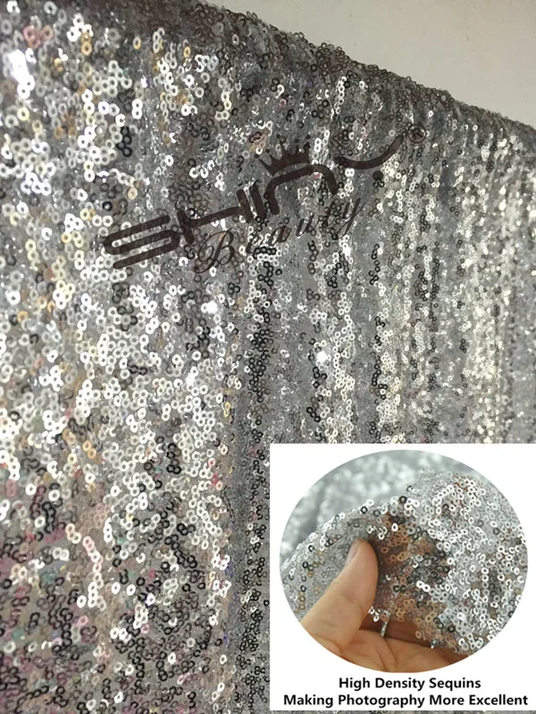 Shinybeauty фон с пайетками 9FTX9FT Серебряный занавес серебряный задний для фотостудии