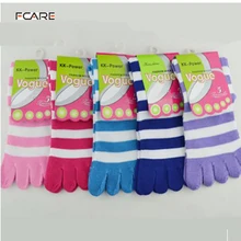 Fcare 12 шт. = 6 пар Новые Креативные полосатые хлопковые носки с носком chaussettes orteils повседневные милые женские носки