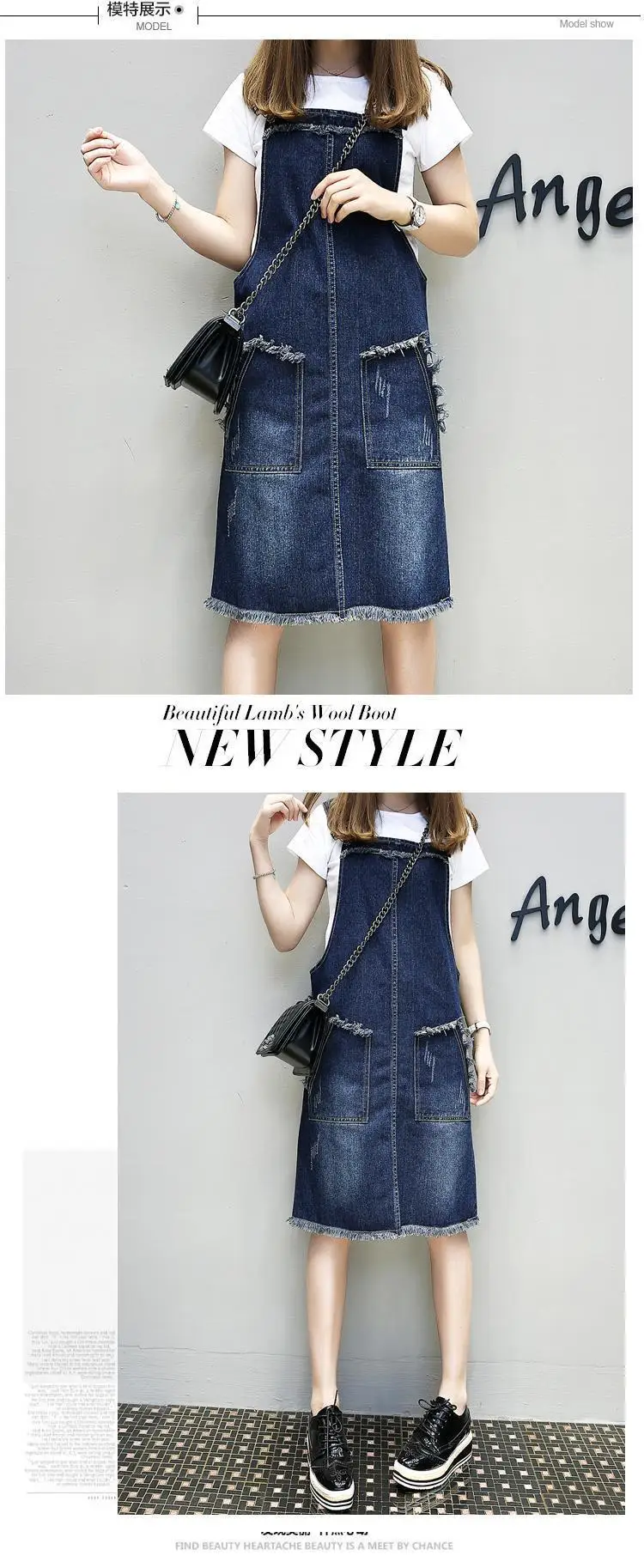 Casual Loose Overalls Dresses Summer Women Denim Dress Sundress Female Solid Adjustable Strap Jeans Dress Plus Size 4XL