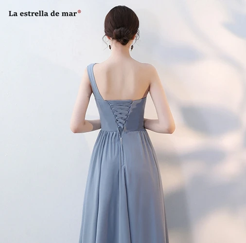 La estrellcheap vestido madrinha 2019 шифон линия 4 стиль серый Румяна Розовый платье подружки невесты длинные плюс размеры Свадебная вечеринка