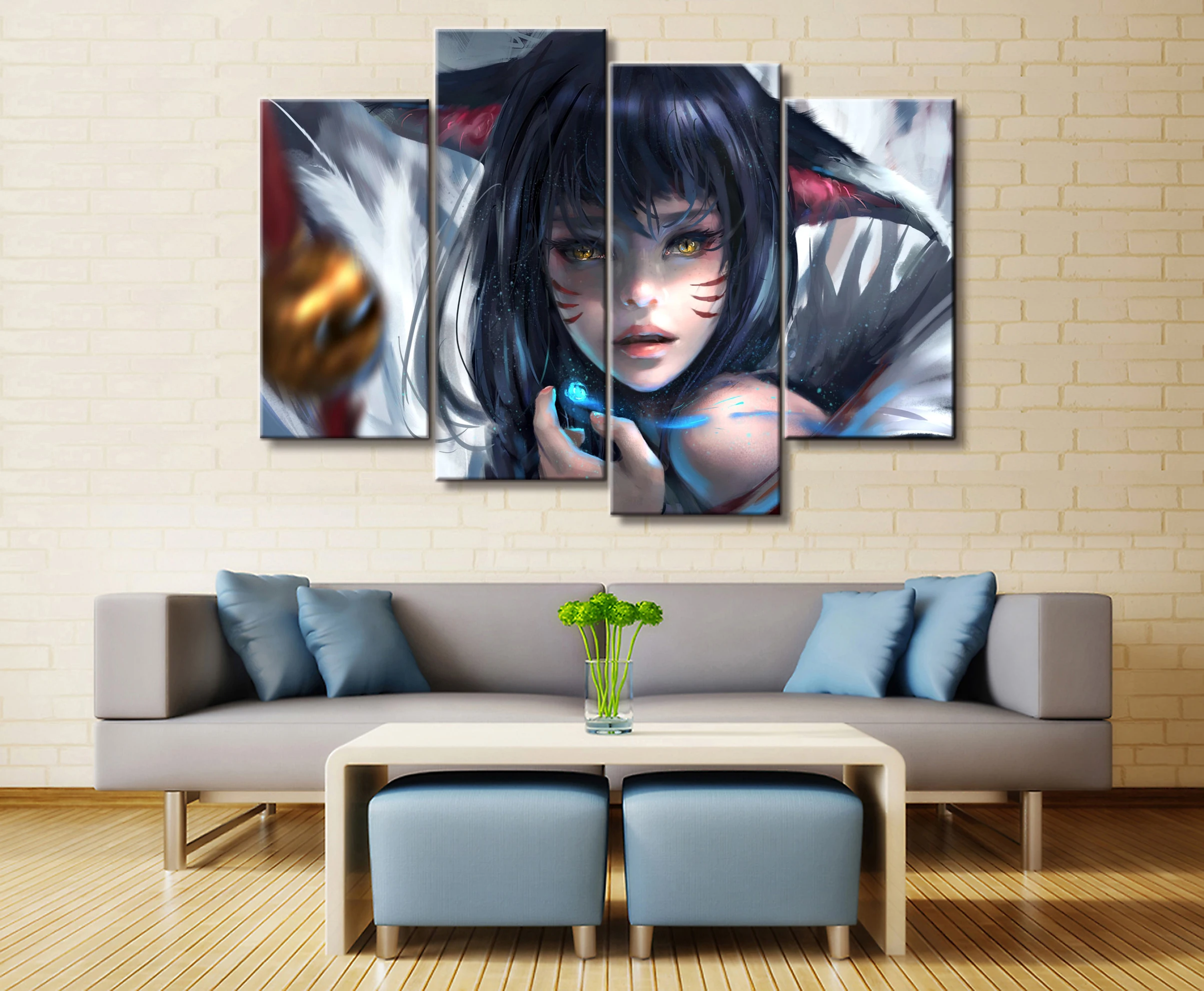 4 Panel WLOP My Hero Academia Animation Canvas Poster Printed Painting Living Room Wall Art Decor Picture Artworks Poster