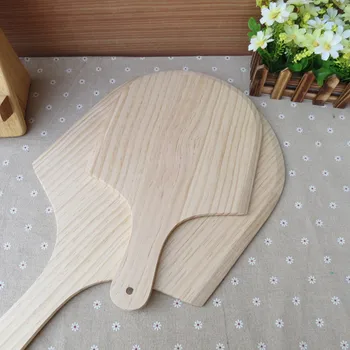 

Wooden Pizza Peel Natural Color Eco-Friendly Wood Pizza Pad with Handle Pizza Plate Baking Tools
