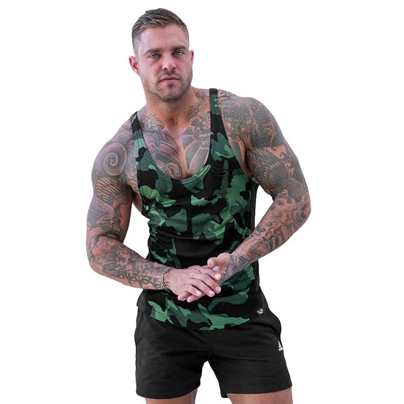 

Muscle Men camouflage Tank top Gyms Workout Fitness Bodybuilding sleeveless shirt Male clothing Casual Singlet vest Undershirt