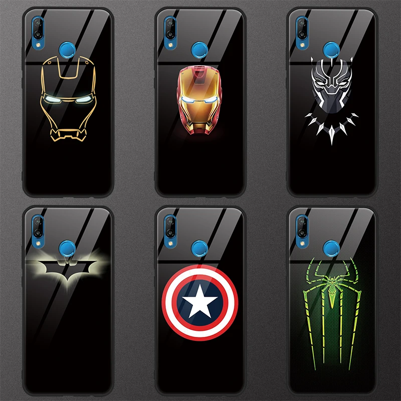 

Avengers Case For Huawei P Smart P20 Mate 20 10 Lite Pro P9 P10 nova 3 Tempered Glass For Huawei Honor Y9 2019 8X 10 9 Lite Case