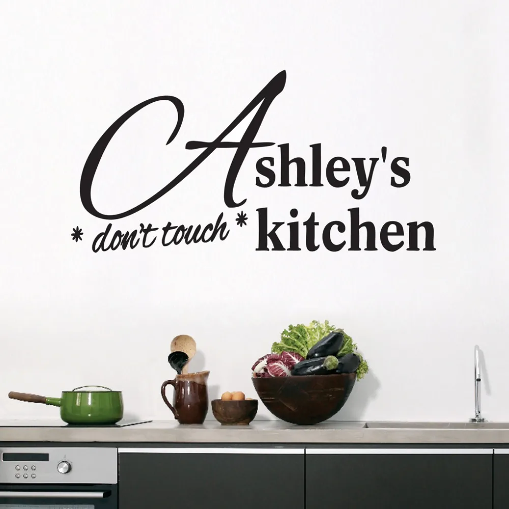 Custom Don't Touch Kitchen Wall Decals Removable Black Wall Stickers