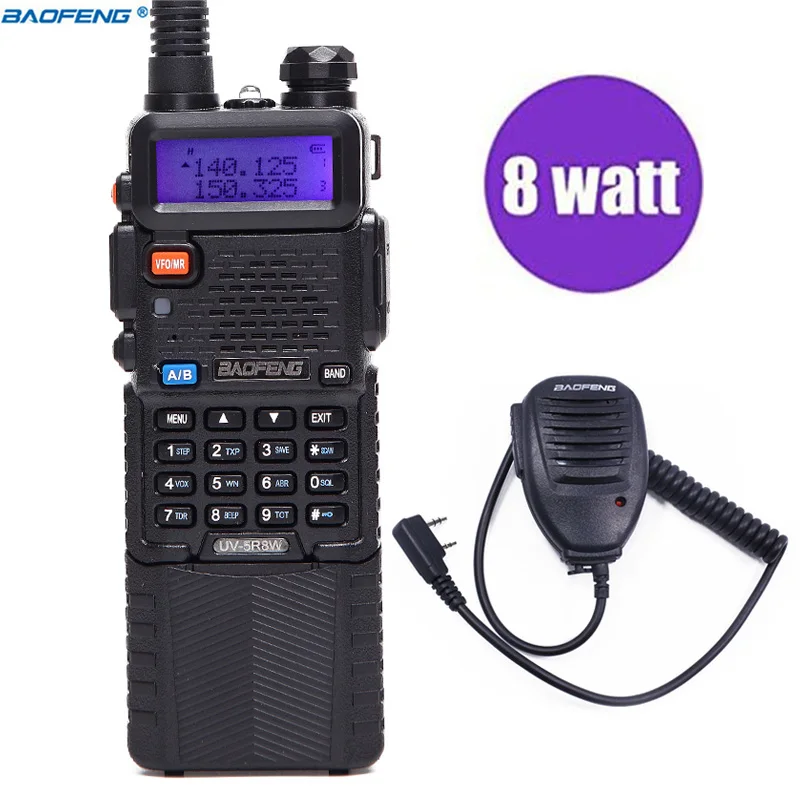 Baofeng UV-5R 8 Вт высокое Мощность 10 км длинные позвонил двухстороннее радио УКВ двухдиапазонный Портативный радио портативной рации и Динамик