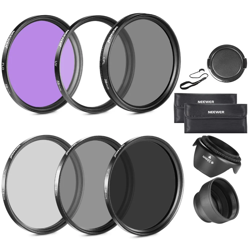 Neewer 58MM Lens Filter Accessory Kit for CANON EOS Rebel T5i T4i T3i