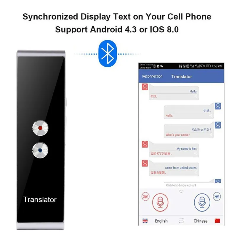 Портативный интеллектуальный голосовой переводчик язык синхронного перевода 33 языка s для путешествий обучения шоппинг-митинг