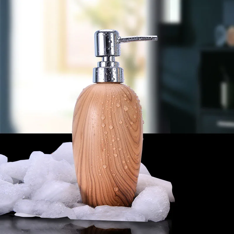 Высококачественная деревянная керамическая бутылка для мыла, европейская креативная эмульсионная бутылка для геля для душа, пустая бутылка для мыла в скандинавском стиле - Цвет: 2