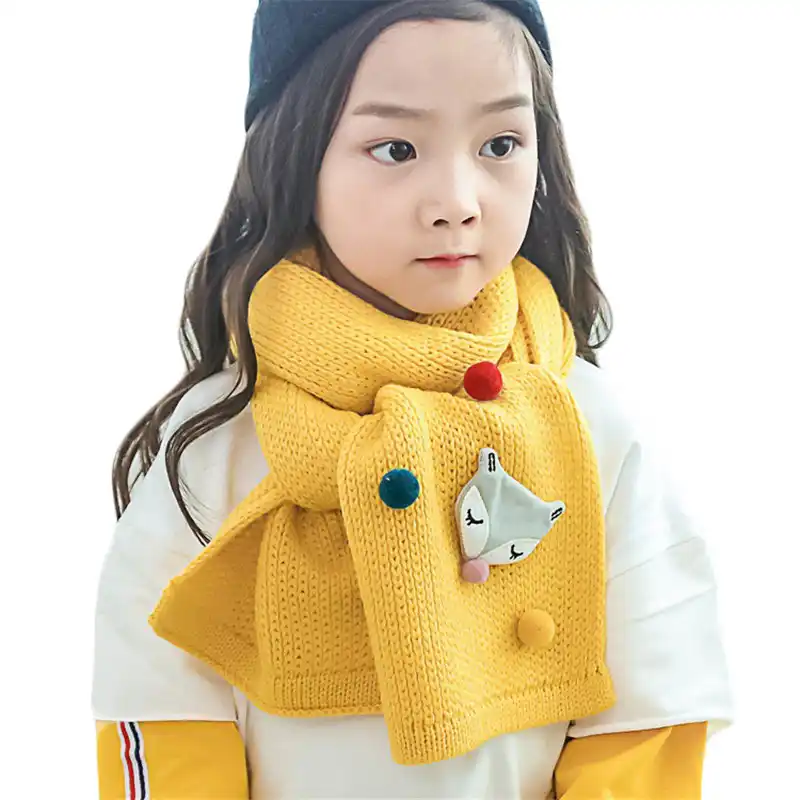 Unisex Children Autumn Warm Winter Scarf Cartoon Baby Triangle Scarf Lin
