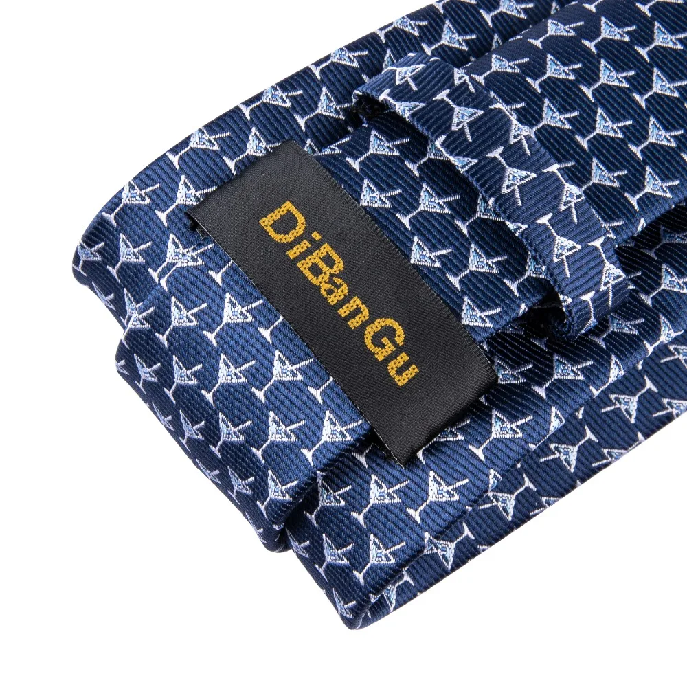 DiBanGu мужской галстук 8 см синяя белая чашка шелковые галстуки жаккардовые тканые галстуки для шеи мужской формальный деловой галстук для свадебной вечеринки N-7083