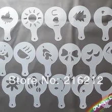 300 наборов Новое поступление пластиковый трафарет для кофе 16 шт в мешок кофе плесень Кофеварка капучино