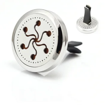

30mm Stainless Steel 2017 New Design Car Aroma Diffuser Pendant Locket Essential Oil Car Diffuser Pendant Locket Vent Clip