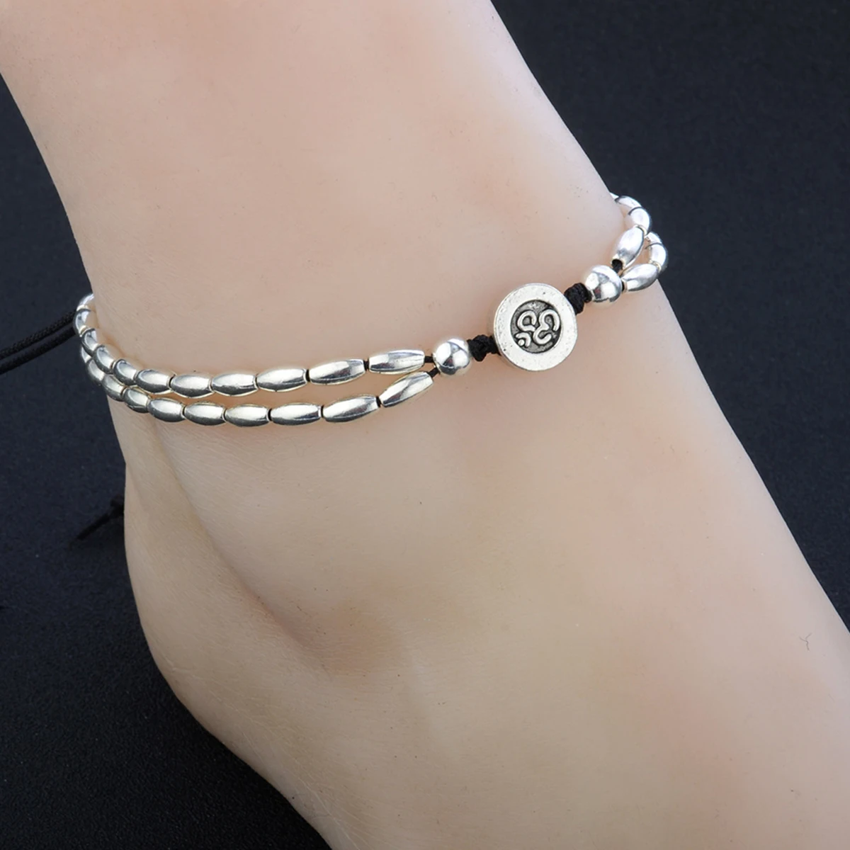Sexy Women Boho Starfish Anklet Double Chain Jewelry Vintage Ankle Bracelet For Women Buddha Barefoot Beach Jewellery Shellhard
