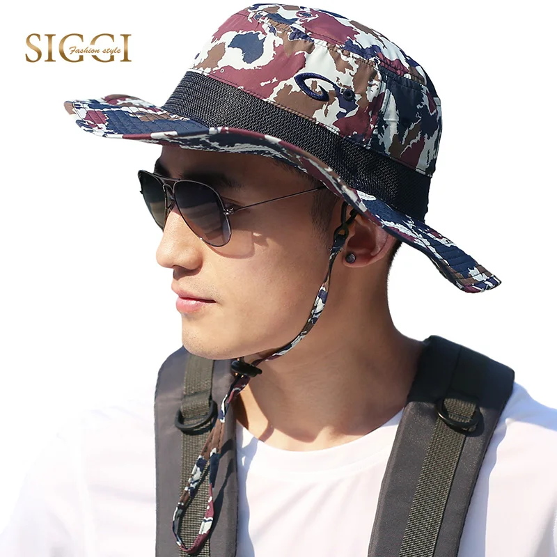 SIGGI Unisex men summer bucket sun hat UPF 50+ packable camo women