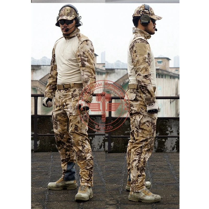Tactical Army Military Cargo Pants&ampShirt Camouflage Waterproof Airsoft Paintball BDU Uniform Combat US Men Clothing Sets | Спорт и